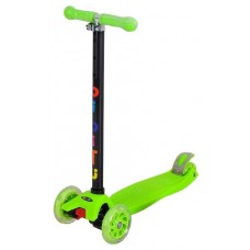 Самокат 3-ёх кол. BIBITU СAVY SKL-07 руль 67-88см., светящ.кол., салатовый