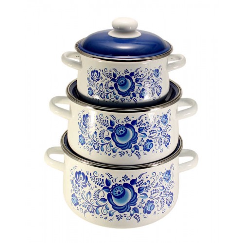 Набор посуды 6пр. 1с408 Гжель (2л+4л+5,5л)