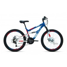 Велосипед 24"" ALTAIR MTB FS disc двухподвес, рост 15"", 18ск., синий/красный