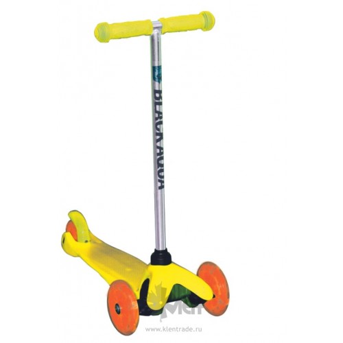 Самокат 3-ёх кол. Black Aqua MG001 светящ.колеса, жёлтый/оранжевый
