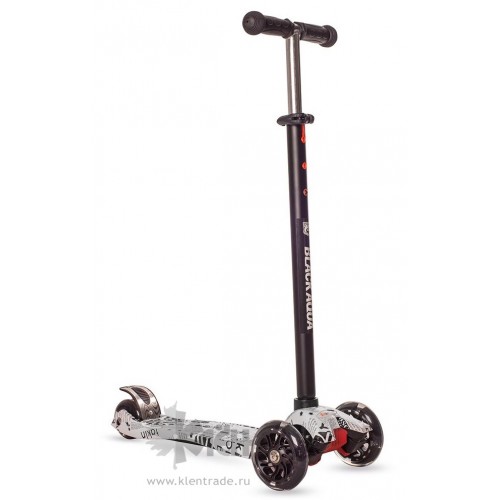 Самокат 3-ёх кол. Black Aqua MG014 руль 75-85см., светящ.колёса, газета