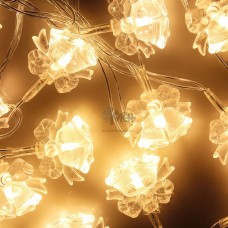 Гирлянда эл. с насадками Колокольчики СНОУ БУМ 3м. 15LED шампань, пост.свеч., пр.пр.381-158