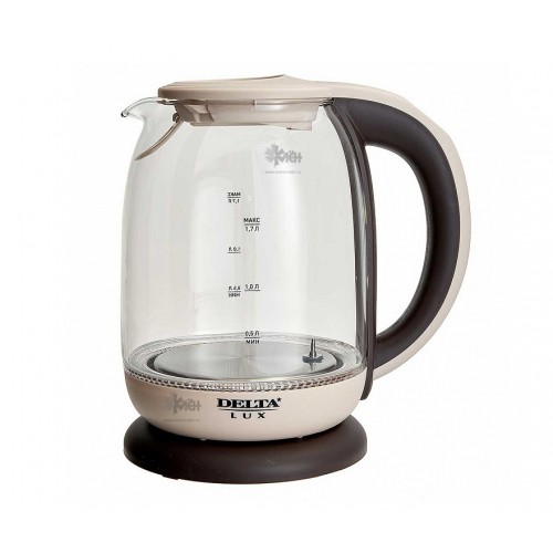 Чайник DELTA LUX DL-1003 1,7л., 1500Вт.беж стекло