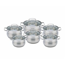 Набор посуды 12пр. VISSNER VS-50627 Gloria (2,1л+2,9л*2+3,9л*2) подходит для индукции