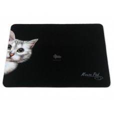 Коврик для мыши ДИАЛОГ PM-H15 с рисунком кошки, черный