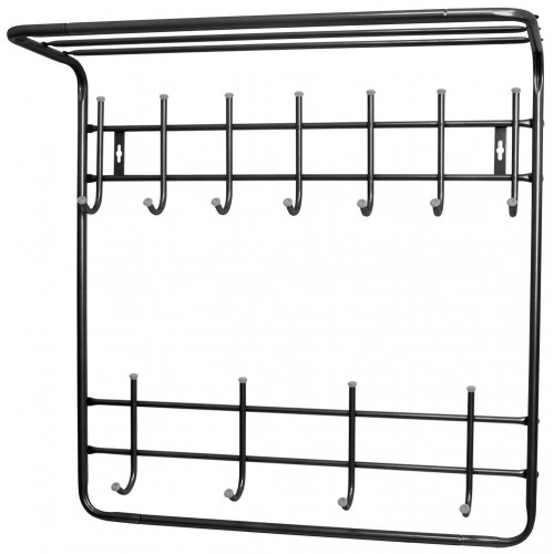 Вешалка настенная с полкой Nika 11 крючков, 2 яруса ВПТ11/Ч чёрный