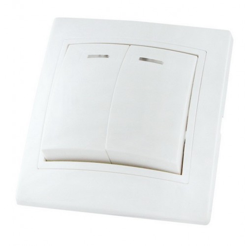 Выключатель 2кл С/У Таймыр белый с инд. TDM SQ1814-0005