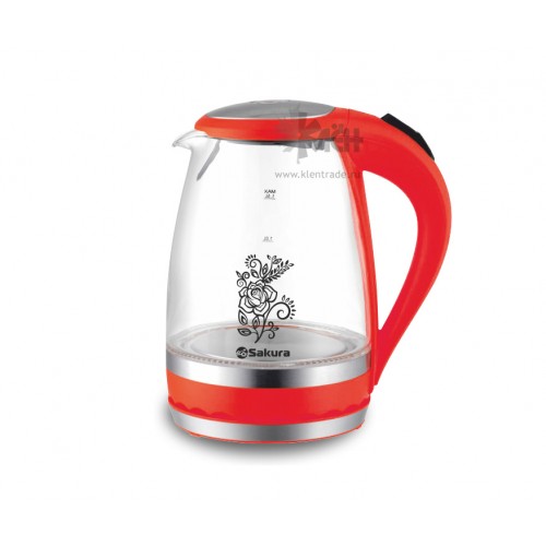 Чайник SAKURA SA-2712R(1,6л.) стекл.подсв