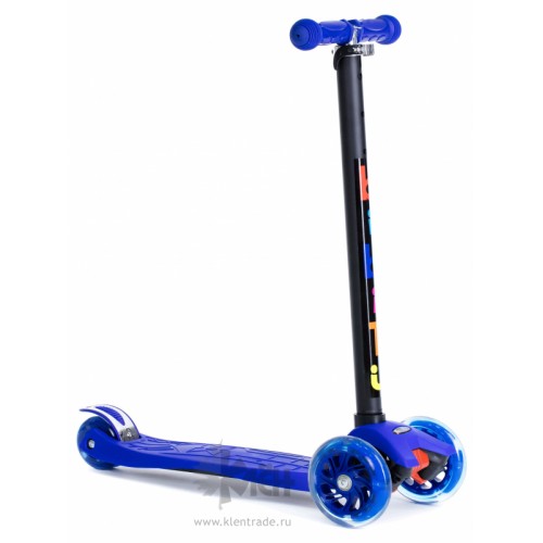 Самокат 3-ёх кол. BIBITU СAVY SKL-07 руль 67-88см., светящ.кол., синий