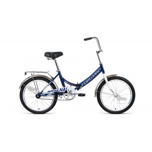 Велосипед 20"" FORWARD Arsenal 1.0 складная рама, рост 14"", тёмно-синий/серый