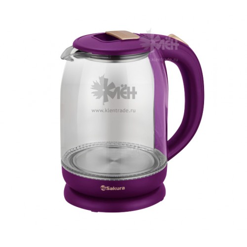 Чайник SAKURA SA-2709V(1,8л.) стекл.бордо подсв