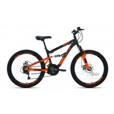 Велосипед 24"" ALTAIR MTB FS disc двухподвес, рост 15"", 18ск., серый/оранжевый