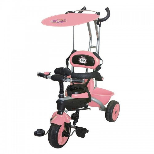 Велосипед 3-х кол. Jack&Lin крыша-тент, родит.вело-ручка JL-BCL091801 розовый