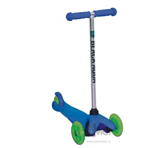 Самокат 3-ёх кол. Black Aqua MG001 светящ.колеса, синий/зелёный