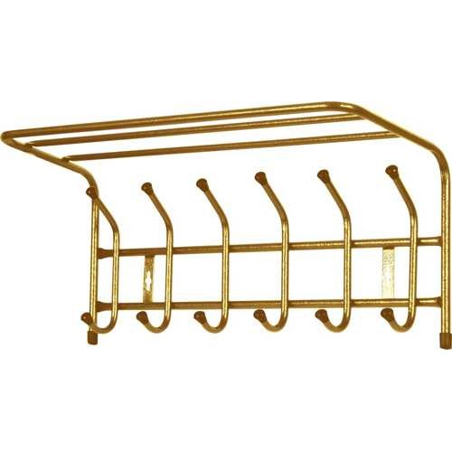 Вешалка настенная с полкой Nika 6 крючков ВП6 золотой