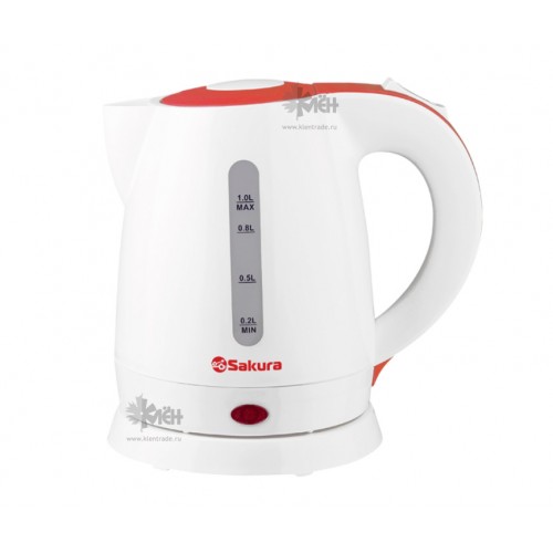 Чайник SAKURA SA-2342WR (1л.) бел/красн д