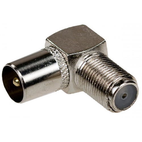 Переходник F гн - TV шт. метал .угл