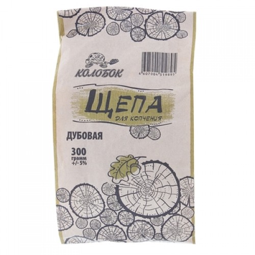 Щепа для копчения КОЛОБОК Дуб 300 гр