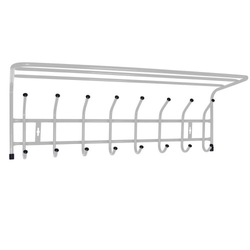 Вешалка настенная с полкой Nika 8 крючков ВП8/С серебряный