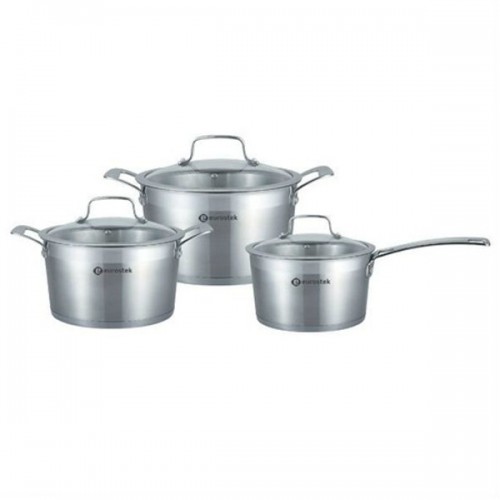 Набор посуды 6пр. Eurostek ES-1203 (ковш 1,6л+3л+5,2л) подходит для индукции