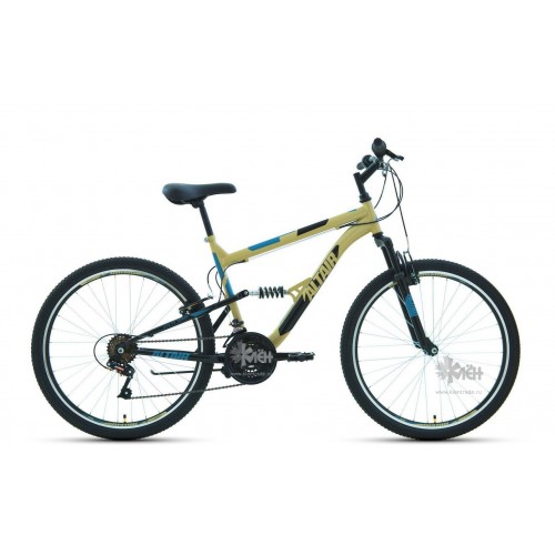 Велосипед 26"" ALTAIR MTB FS 1.0 двухподвес, рост 16"", 18ск., бежевый/чёрный