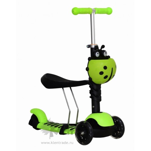 Самокат-беговел Black Aqua MG023B руль 65-75см., съёмное сиденье, корзинка, светящ.кол., салатовый