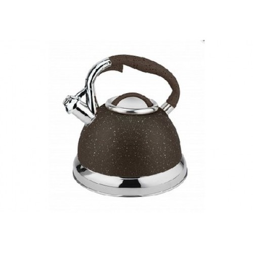 Чайник газовый 3,0л. EUROSTEK ESK-3072 коричн.мрамор, ручка коричн., д/всех видов плит