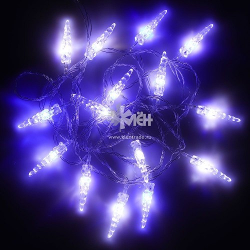 Гирлянда эл. с насадками Сосульки СНОУ БУМ 3м. 15LED бело-синий, пр.пр. 381-151