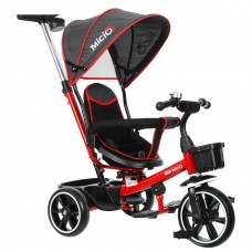 Велосипед 3-х кол. Micio Veloce крыша-капюшон, родит.вело-руч., красн. 5290589