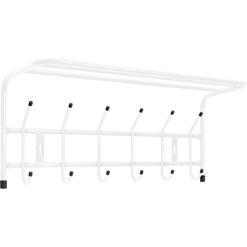 Вешалка настенная с полкой Nika 6 крючков ВП6 белый