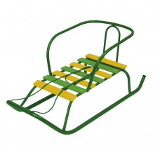 Санки дет.Ветерок-1 В1 зеленый б/ручки, спинка, круг. полоз.