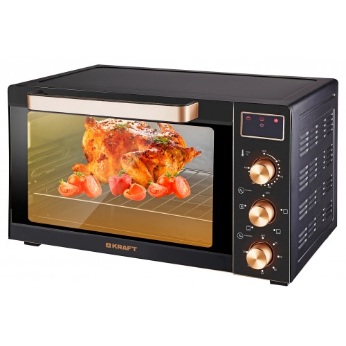 Жарочный шкаф KRAFT KF-MO 3506 KGLB черн/золот с дисплеем