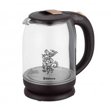 Чайник SAKURA SA-2709BR(1,8л.) стекл.корич подсв