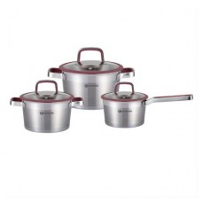 Набор посуды 6пр. Eurostek ES-1205 (ковш 1,4л+3л+5,2л) подходит для индукции