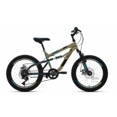Велосипед 20"" ALTAIR MTB FS disc двухподвес, рост 14"", 6ск., бежевый/чёрный