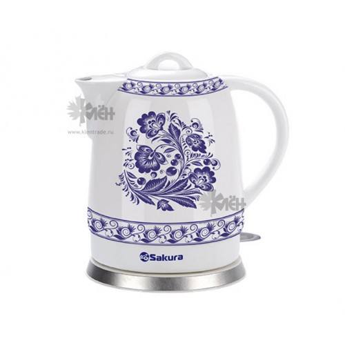 Чайник SAKURA SA-2008B-1 (1,5л.) керам. син узор