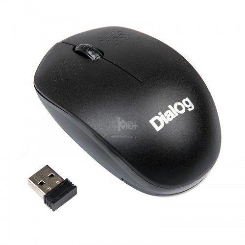 Мышь беспроводная DIALOG MROC-13U Comfort RF 2.4G Optical - 3 кнопки + ролик прокрутки, USB, черная
