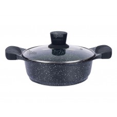 Жаровня 28см., 4,2л. Eurostek EDA-5528 с крышкой, литой алюм., мрамор.покр., подх. д/индукц.