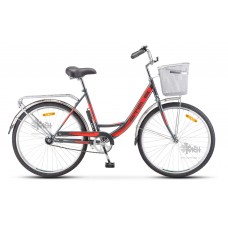 Велосипед 26"" STELS Navigator 245 женск.рама, +корзина, серый/красный