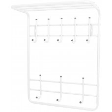 Вешалка настенная с полкой Nika 8 крючков, 2 яруса ВПТ8 белый