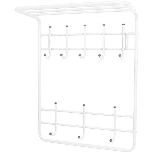 Вешалка настенная с полкой Nika 8 крючков, 2 яруса ВПТ8 белый