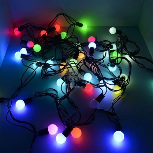 Гирлянда эл. с насадками ШАРИКИ матовые 40LED ламп 5м. мульти черн.шнур BL-550M