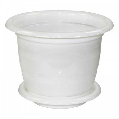 Кашпо с поддоном 1,0л.белый Бийск