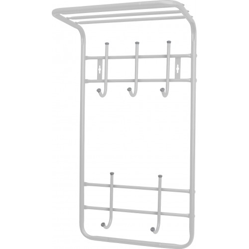 Вешалка настенная с полкой Nika 5 крючков, 2 яруса ВПТ5/С серебряный
