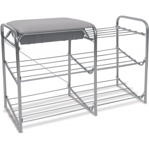 Этажерка для обуви Nika ЭТП1/С серый (3 яруса, ящик)