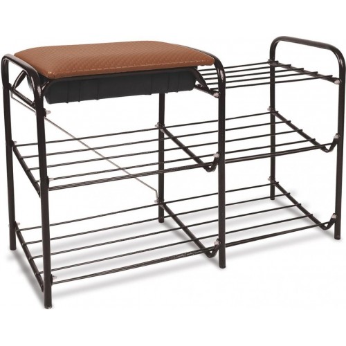 Этажерка для обуви Nika ЭТП1/А медный антик (3 яруса, ящик)