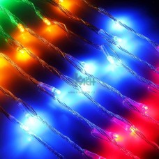 Гирлянда эл. Сноу Бум Водопад 192LED 1.2*2м. 8нитей мультцвет 8реж. прозр.провод 382-022