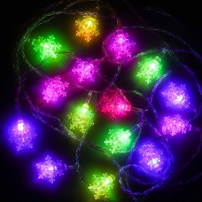 Гирлянда эл. с насадками Снежинки СНОУ БУМ 3м. 15LED мульти прозр.пр. 381-143