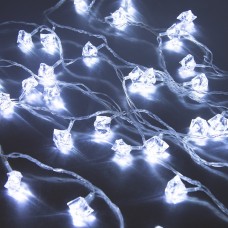 Гирлянда эл. с насадками ЛЬДИНКИ 4м. 40LED холодный белый прозр.шнур SE-ICE-440WW