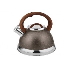 Чайник газовый 2,7л. EUROSTEK ESK-3077 коричн.мрамор, ручка под дерево, д/всех видов плит